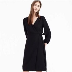 NWT J Crew Classic Black Wrap Dress